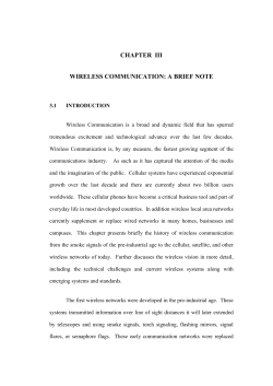 chapter iii wireless communication: a brief note