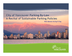 City of Vancouver Parking By-Law