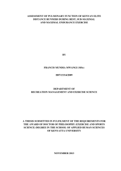 assessment of pulmonary function of kenyan elite distance runners