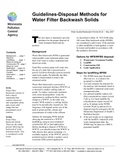Guidelines-Disposal Methods for Water Filter Backwash Solids