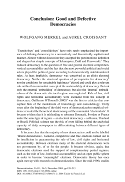 Conclusion: Good and Defective Democracies
