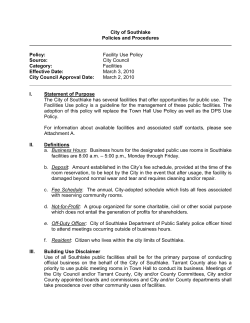 City of Southlake Policies and Procedures Policy: Facility Use Policy