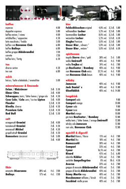 kaffee espresso 4.00 doppelter espresso 5.80 kaffee