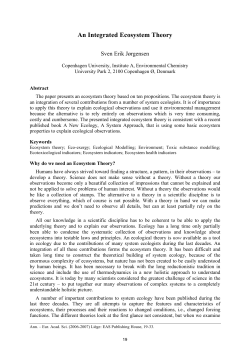 An Integrated Ecosystem Theory