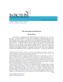 The Satyagraha of John Brown