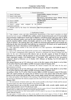 Data on Accrued and/or Paid Income on the Issuer`s Securities