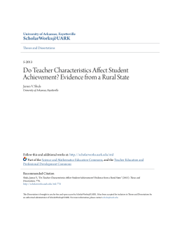 Do Teacher Characteristics Affect Student Achievement? Evidence