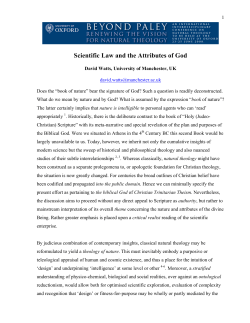 Scientific Law and the Attributes of God - DC Watts