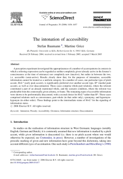 The intonation of accessibility - Phonetik