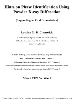 Hints on Phase Identification Using Powder X