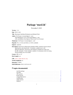 Package `maxLik`