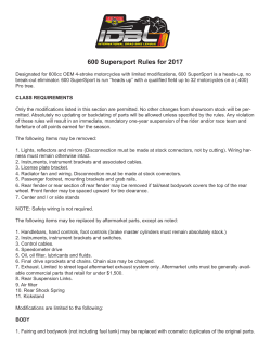 600 Supersport Rules for 2017