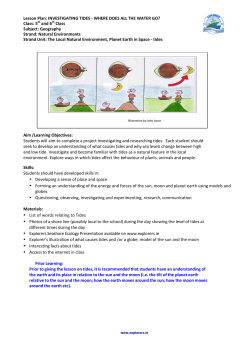 Lesson Plan: INVESTIGATING TIDES
