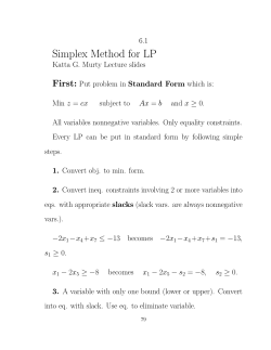 Simplex Method for LP
