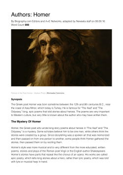 Authors: Homer - Miss Mendenhall ELA