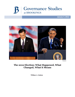 The 2012 Election: What Happened, What Changed, What it Means