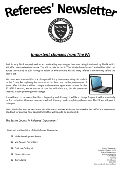 Important changes from The FA