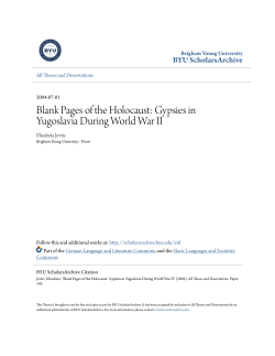Blank Pages of the Holocaust: Gypsies in Yugoslavia During World