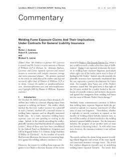 Author, Welding Fume Exposure Claims and Their Implications