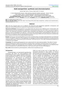Gold nanoparticle: synthesis and characterization