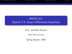 Exact Differential Equations