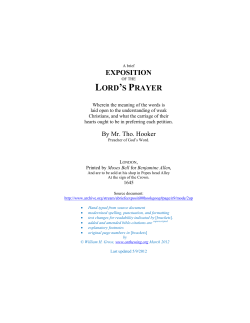 Exposition of the Lord`s Prayer