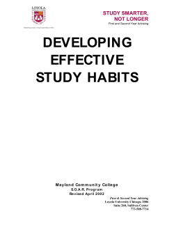 Study Smarter, Not Longer - Loyola University Chicago