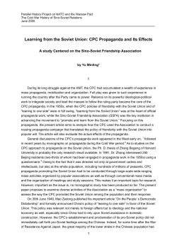 Learning from the Soviet Union: CPC Propaganda and Its Effects