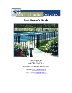 Pool Owners Guide - the Town of Halton Hills