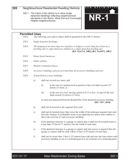 NR1 New West Zoning Bylaws