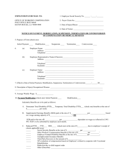 EMPLOYER/PAYOR MAIL TO: 1. Employee Social Security No