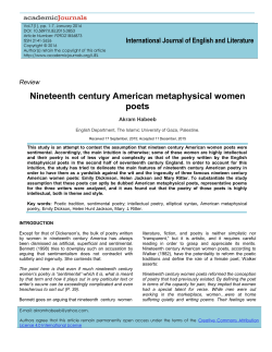 Nineteenth Century American Metaphysical Women Poets