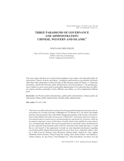 THREE PARADIGMS OF GOVERNANCE AND ADMINISTRATION