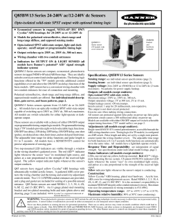 Dimensions, Q85 Series sensors