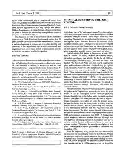 CHEMICAL INDUSTRY IN COLONIAL VIRGINIA