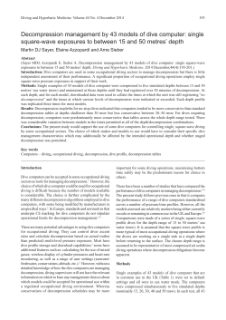Decompression management by 43 models of dive computer: single