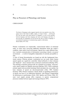 6 Play as Precursor of Phonology and Syntax