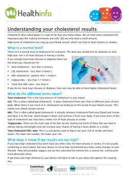 Understanding your cholesterol results