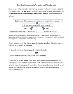 Naming Compounds Tutorial and Worksheet