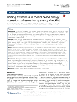 Raising awareness in model-based energy scenario