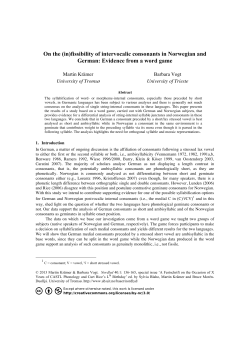 On the (in)fissibility of intervocalic consonants in Norwegian