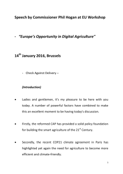 Europe`s Opportunity in Digital Agriculture