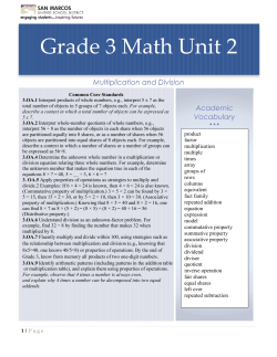 Grade 3 Math unit 2 letter