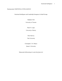 EMOTIONAL INTELLIGENCE Emotional Intelligence and