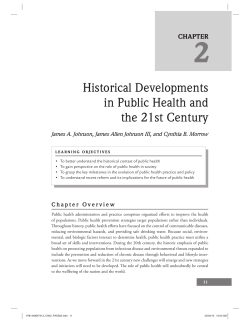 Historical Developments in Public Health and the 21st Century