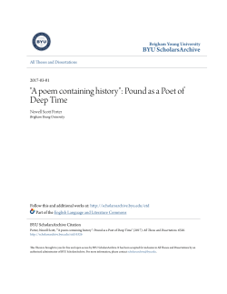 "A poem containing history": Pound as a Poet of Deep Time