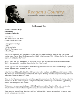 September Recipe - Hot Dogs and Eggs