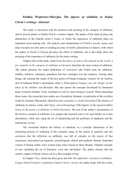 Paulina Wojtowicz-Maryjka, The figures of sublimity in Stefan