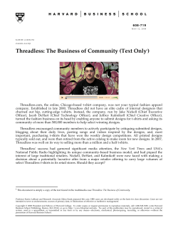 Threadless: The Business of Community (Text Only1)