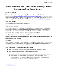 Exemptions from Estate Recovery for Property Owned by Native